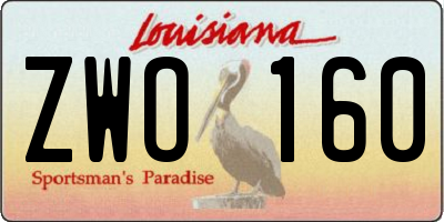 LA license plate ZWO160