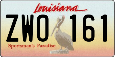 LA license plate ZWO161