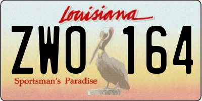 LA license plate ZWO164