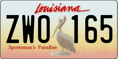 LA license plate ZWO165