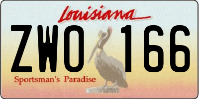 LA license plate ZWO166