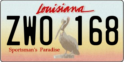 LA license plate ZWO168