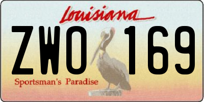 LA license plate ZWO169