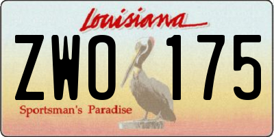 LA license plate ZWO175