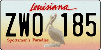 LA license plate ZWO185