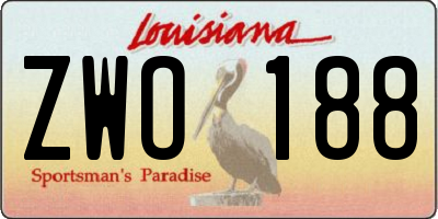 LA license plate ZWO188