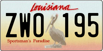 LA license plate ZWO195