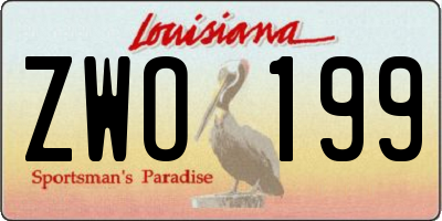 LA license plate ZWO199