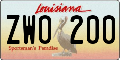 LA license plate ZWO200