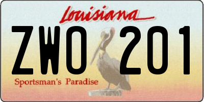 LA license plate ZWO201