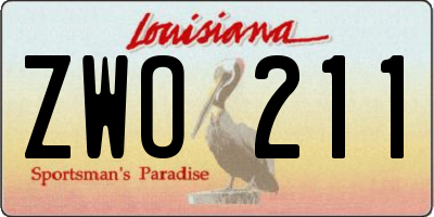 LA license plate ZWO211