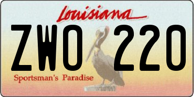 LA license plate ZWO220