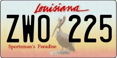 LA license plate ZWO225