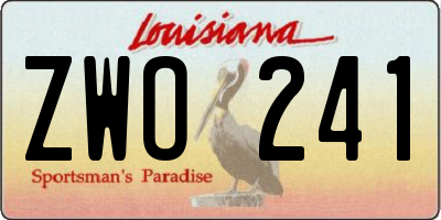 LA license plate ZWO241