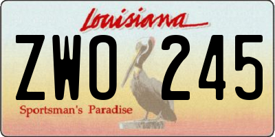 LA license plate ZWO245