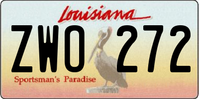 LA license plate ZWO272