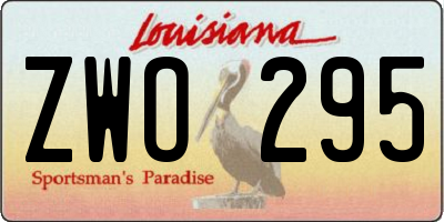 LA license plate ZWO295