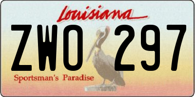 LA license plate ZWO297