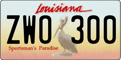 LA license plate ZWO300