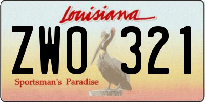 LA license plate ZWO321