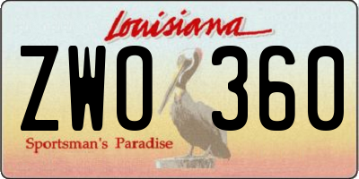 LA license plate ZWO360