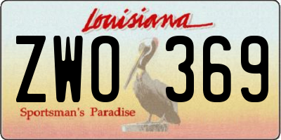 LA license plate ZWO369