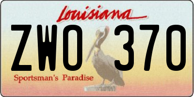 LA license plate ZWO370