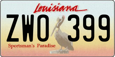 LA license plate ZWO399