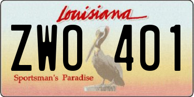 LA license plate ZWO401