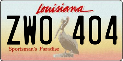 LA license plate ZWO404