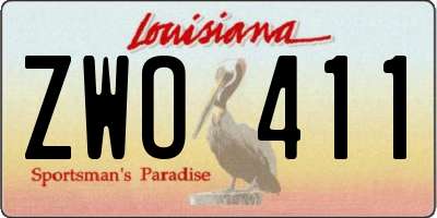 LA license plate ZWO411