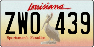 LA license plate ZWO439