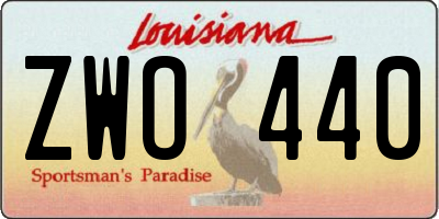 LA license plate ZWO440