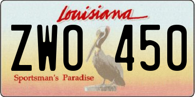 LA license plate ZWO450