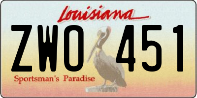 LA license plate ZWO451