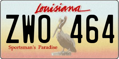 LA license plate ZWO464