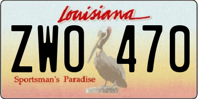 LA license plate ZWO470