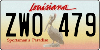 LA license plate ZWO479