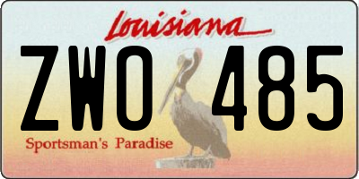 LA license plate ZWO485