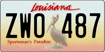 LA license plate ZWO487