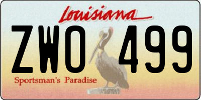 LA license plate ZWO499