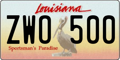 LA license plate ZWO500