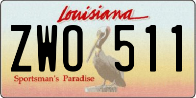LA license plate ZWO511