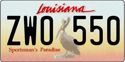 LA license plate ZWO550