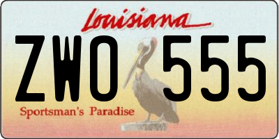 LA license plate ZWO555