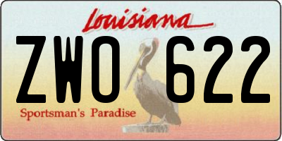 LA license plate ZWO622