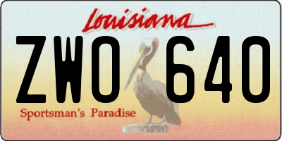 LA license plate ZWO640