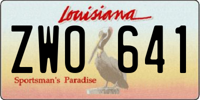 LA license plate ZWO641