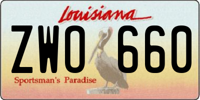 LA license plate ZWO660