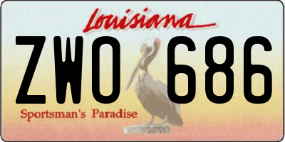LA license plate ZWO686